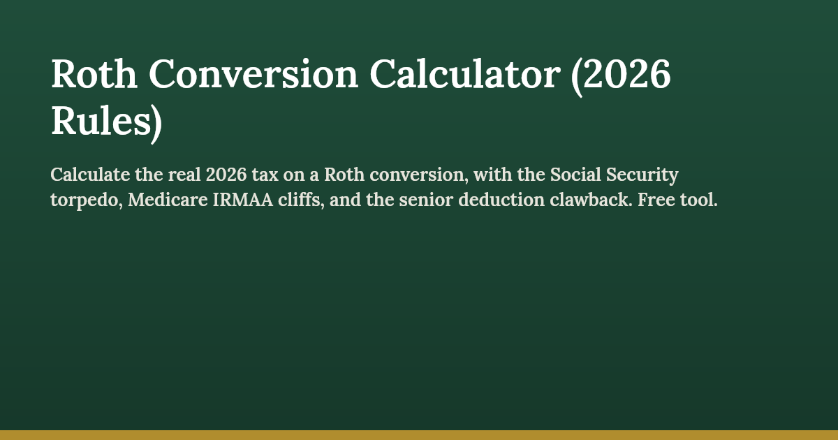 Roth Conversion Calculator screenshot 1